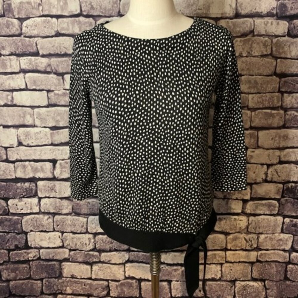 Talbots Black & White Blouse Size SP